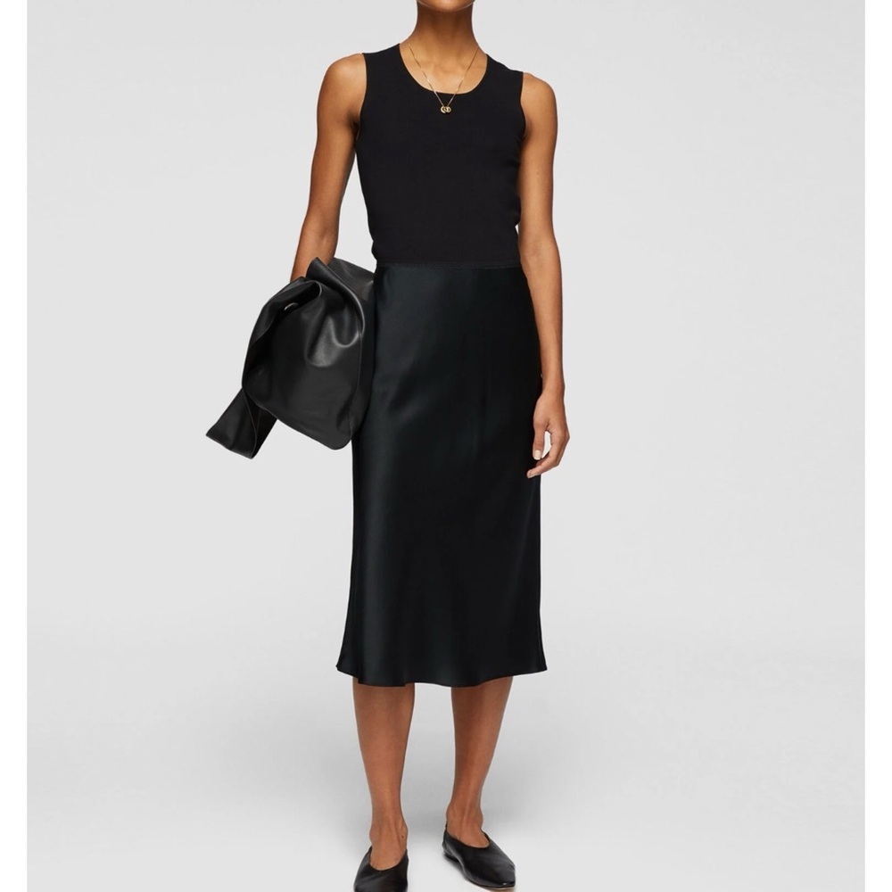 Joseph Isaak Silk-Satin Midi Skirt